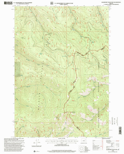United States Geological Survey Deardorff Mountain, OR (1998, 24000-Scale) digital map