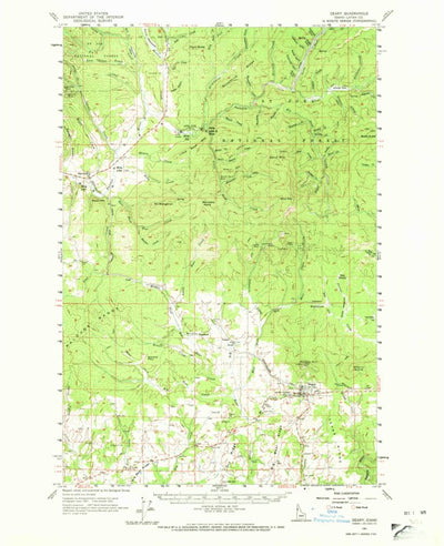 United States Geological Survey Deary, ID (1961, 62500-Scale) digital map