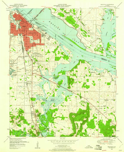 United States Geological Survey Decatur, AL (1950, 24000-Scale) digital map