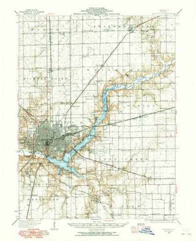 United States Geological Survey Decatur, IL (1929, 62500-Scale) digital map