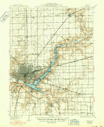 United States Geological Survey Decatur, IL (1933, 62500-Scale) digital map