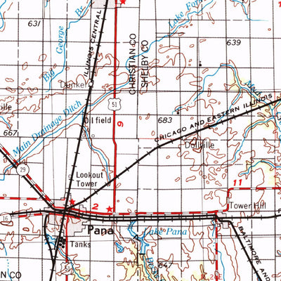 United States Geological Survey Decatur, IL (1958, 250000-Scale) digital map