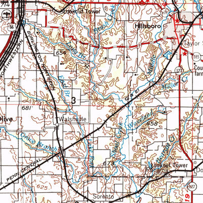 United States Geological Survey Decatur, IL (1958, 250000-Scale) digital map