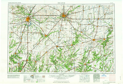 United States Geological Survey Decatur, IL (1961, 250000-Scale) digital map