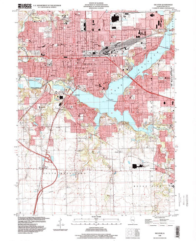 United States Geological Survey Decatur, IL (1998, 24000-Scale) digital map