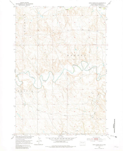 United States Geological Survey Deep Creek NE, SD (1952, 24000-Scale) digital map