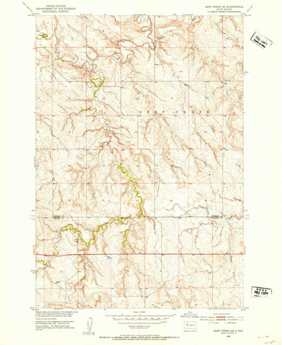 United States Geological Survey Deep Creek SE, SD (1952, 24000-Scale) digital map