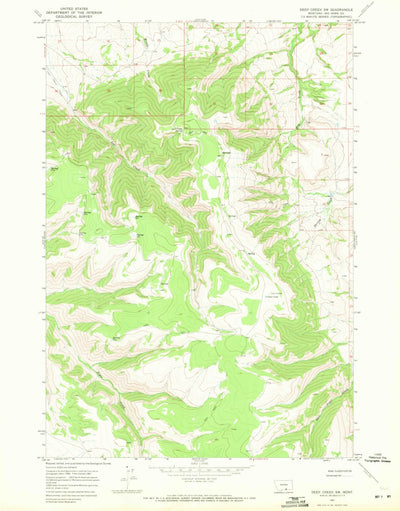 United States Geological Survey Deep Creek SW, MT (1967, 24000-Scale) digital map