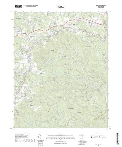 United States Geological Survey Deep Gap, NC (2022, 24000-Scale) digital map