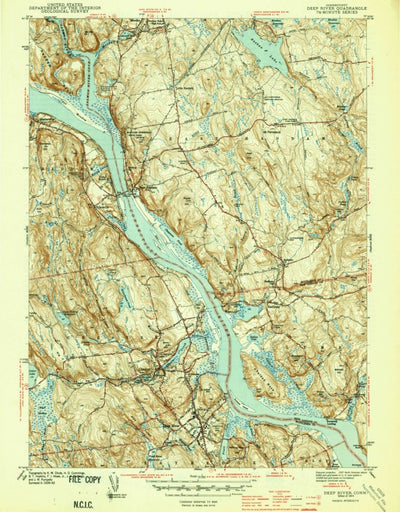 United States Geological Survey Deep River, CT (1944, 31680-Scale) digital map