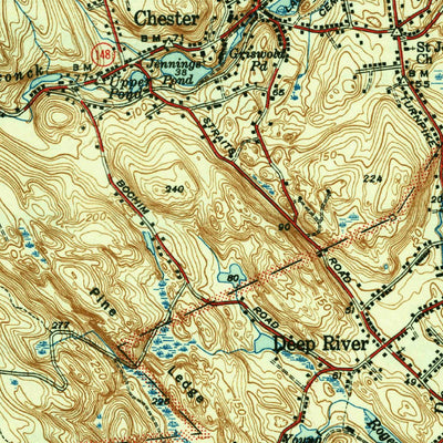 United States Geological Survey Deep River, CT (1944, 31680-Scale) digital map