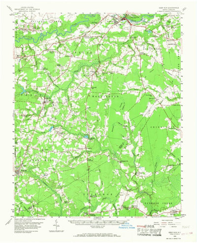 United States Geological Survey Deep Run, NC (1958, 62500-Scale) digital map