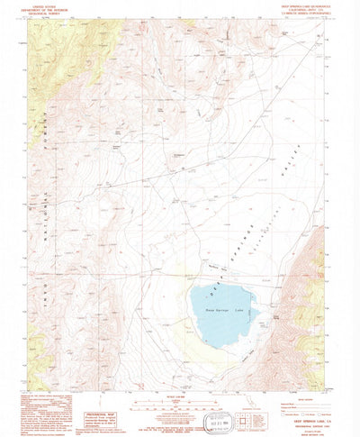 United States Geological Survey Deep Springs Lake, CA (1987, 24000-Scale) digital map