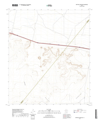 United States Geological Survey Deep Well Ranch NW, TX (2019, 24000-Scale) digital map