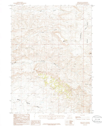 United States Geological Survey Deer Butte, WY (1986, 24000-Scale) digital map
