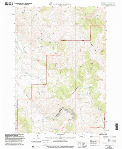 United States Geological Survey Deer Canyon, MT (1997, 24000-Scale) digital map