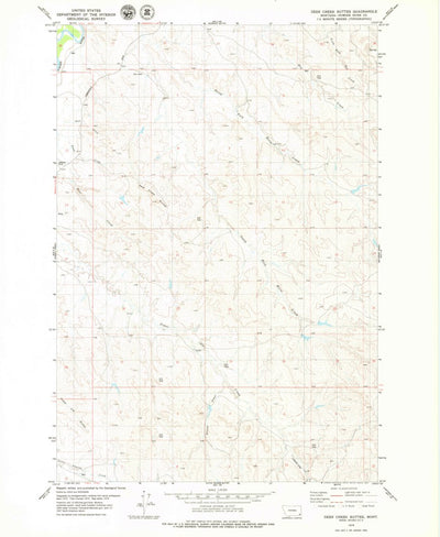 United States Geological Survey Deer Creek Buttes, MT (1979, 24000-Scale) digital map