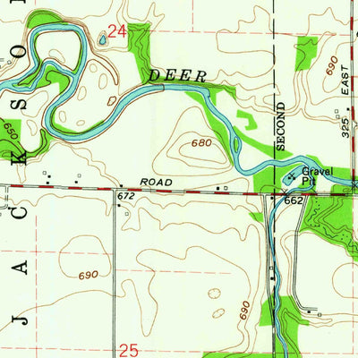 United States Geological Survey Deer Creek, IN (1962, 24000-Scale) digital map
