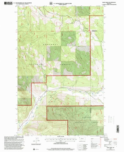 United States Geological Survey Deer Creek, MT (1997, 24000-Scale) digital map