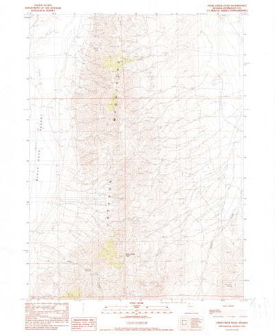 United States Geological Survey Deer Creek Peak, NV (1990, 24000-Scale) digital map
