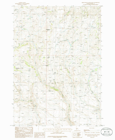 United States Geological Survey Deer Heaven Mountain, ID (1986, 24000-Scale) digital map