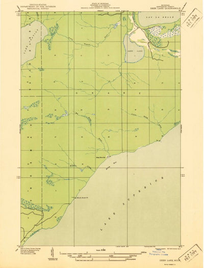 United States Geological Survey Deer Lake, MI (1940, 31680-Scale) digital map