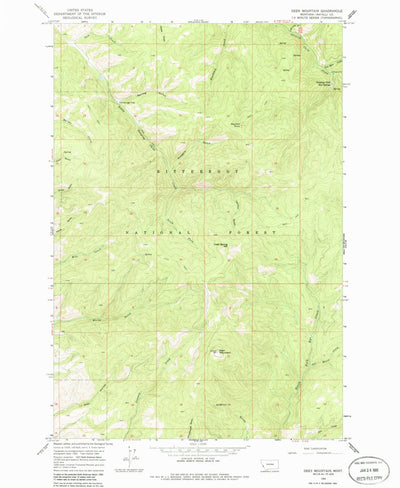 United States Geological Survey Deer Mountain, MT (1964, 24000-Scale) digital map
