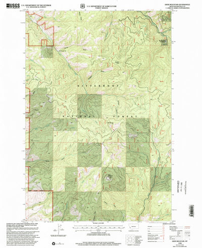 United States Geological Survey Deer Mountain, MT (1998, 24000-Scale) digital map