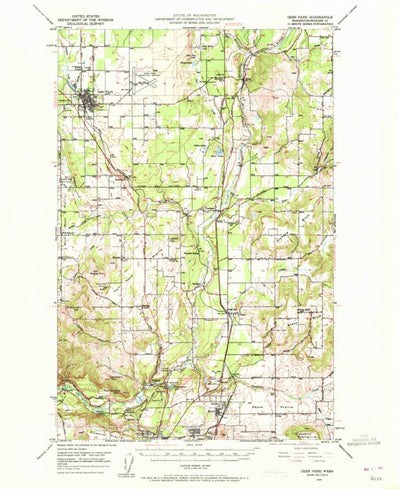 United States Geological Survey Deer Park, WA (1949, 62500-Scale) digital map