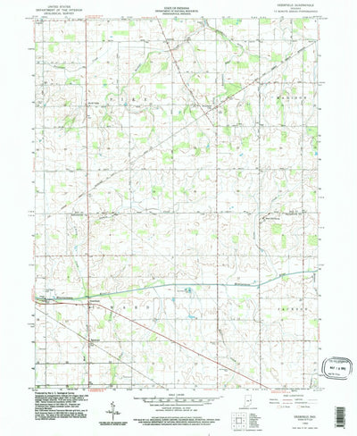 United States Geological Survey Deerfield, IN (1992, 24000-Scale) digital map