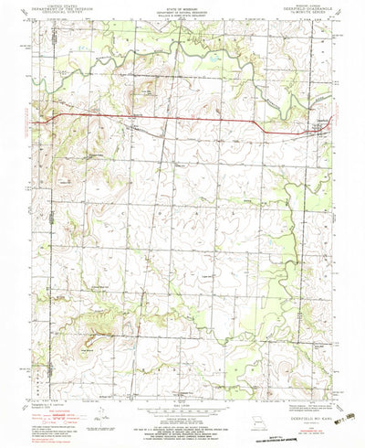 United States Geological Survey Deerfield, MO-KS (1939, 24000-Scale) digital map