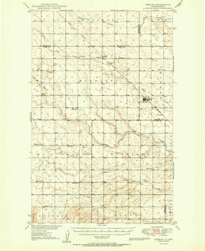 United States Geological Survey Deering, ND (1950, 62500-Scale) digital map