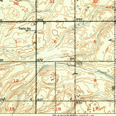 United States Geological Survey Deering, ND (1950, 62500-Scale) digital map