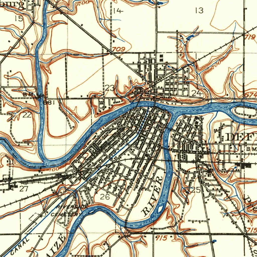 Defienace Map Defiance, OH (1907, 62500-Scale) Map by United States Geological Survey ...