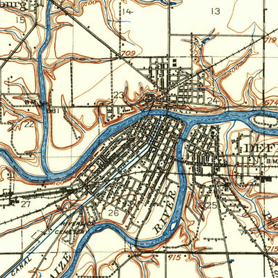 United States Geological Survey Defiance, OH (1907, 62500-Scale) digital map