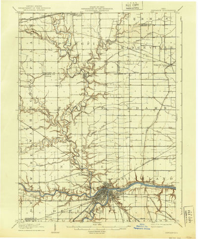 United States Geological Survey Defiance, OH (1909, 62500-Scale) digital map
