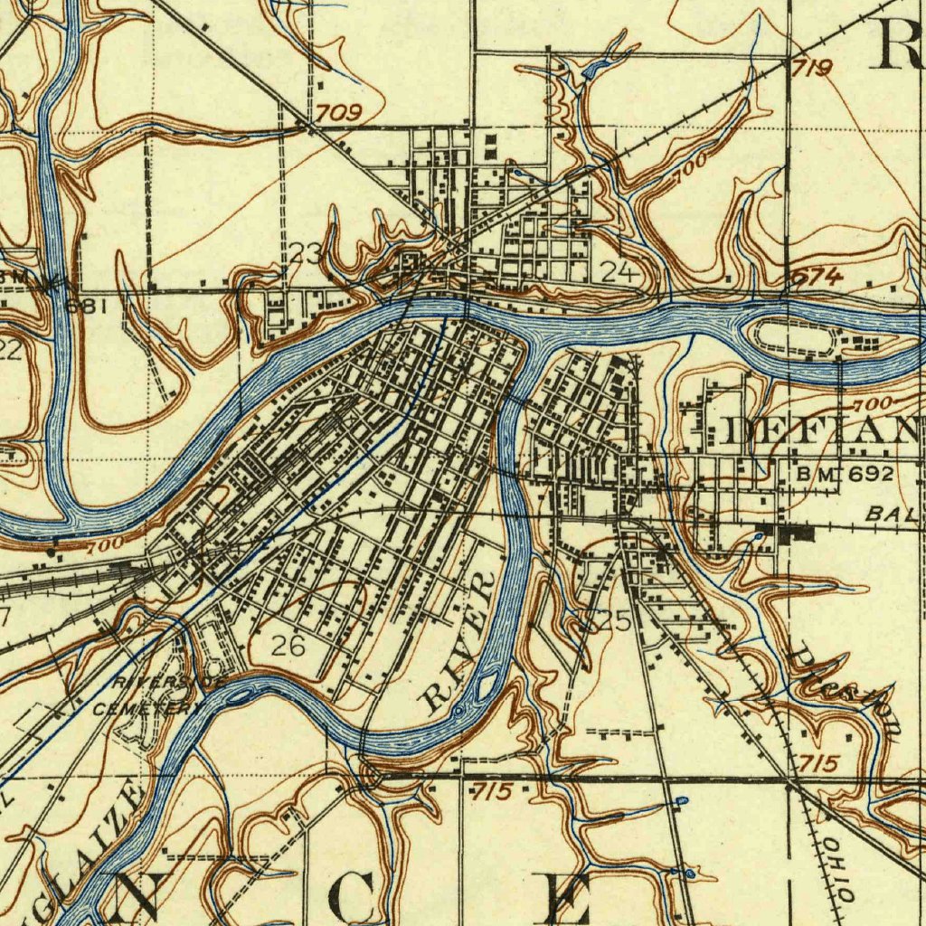 Fbc Defiance Defiance, OH (1909, 62500-Scale) Map by United States Geological Survey ...