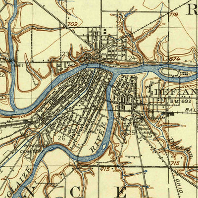 United States Geological Survey Defiance, OH (1909, 62500-Scale) digital map