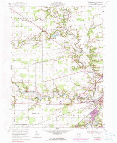 United States Geological Survey Defiance West, OH (1960, 24000-Scale) digital map