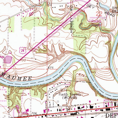 United States Geological Survey Defiance West, OH (1960, 24000-Scale) digital map