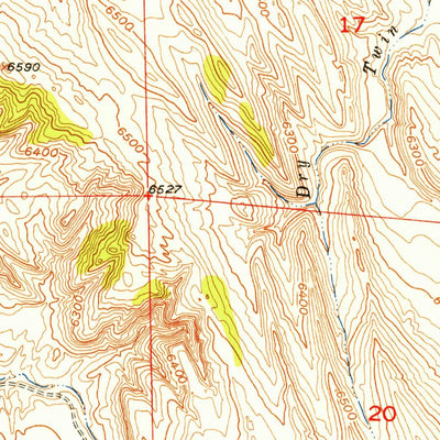 United States Geological Survey Del Monte Ridge, WY (1953, 24000-Scale) digital map
