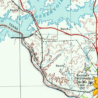 United States Geological Survey Del Rio, TX (1958, 250000-Scale) digital map