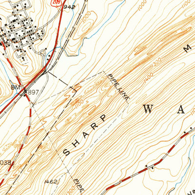 United States Geological Survey Delano, PA (1949, 24000-Scale) digital map