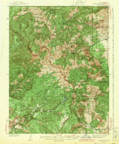 United States Geological Survey Delano Peak, UT (1943, 62500-Scale) digital map