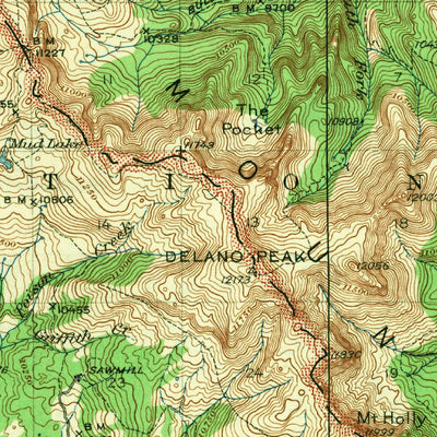 United States Geological Survey Delano Peak, UT (1943, 62500-Scale) digital map