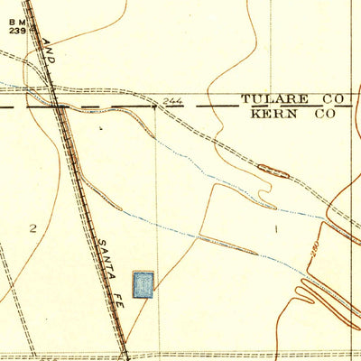 United States Geological Survey Delano West, CA (1929, 31680-Scale) digital map