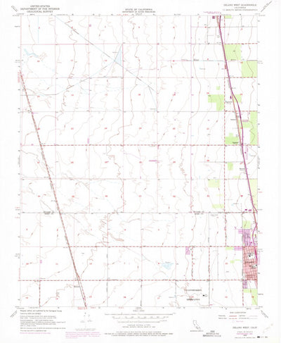 United States Geological Survey Delano West, CA (1954, 24000-Scale) digital map