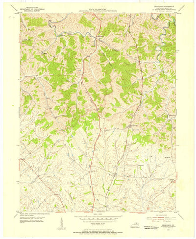 United States Geological Survey Delaplain, KY (1953, 24000-Scale) digital map