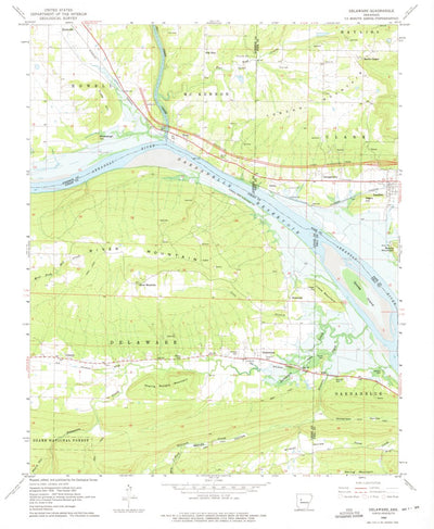 United States Geological Survey Delaware, AR (1962, 24000-Scale) digital map