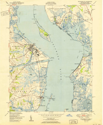United States Geological Survey Delaware City, DE-NJ (1951, 24000-Scale) digital map